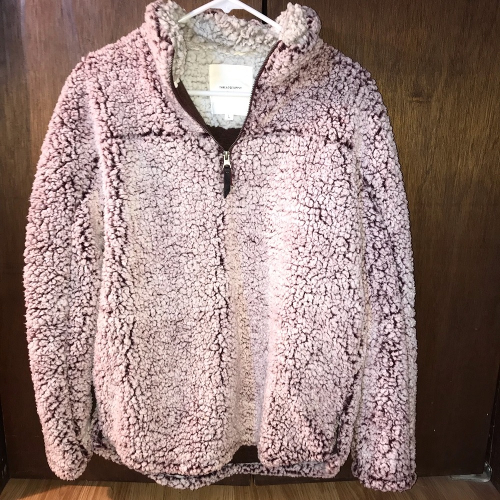 Burgundy Sherpa sweater